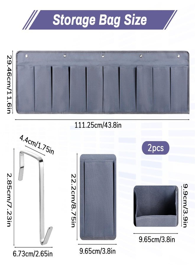 SHENLIU 2 Pcs RV Shoe Pockets 10 Pockets Heavy Hanging Bedside Pocket Shoe Storage Organizer with Sturdy Hooks Storage Pocket Hangs on Bed for Shoes Bottle Toiletry and Tool Accessories - Image 2
