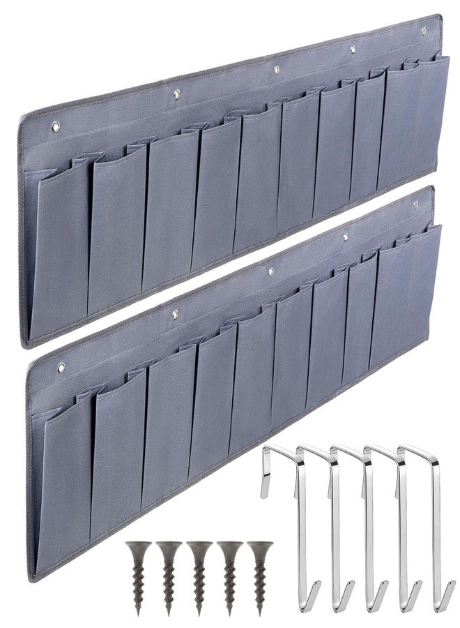 SHENLIU 2 Pcs RV Shoe Pockets 10 Pockets Heavy Hanging Bedside Pocket Shoe Storage Organizer with Sturdy Hooks Storage Pocket Hangs on Bed for Shoes Bottle Toiletry and Tool Accessories - Image 1