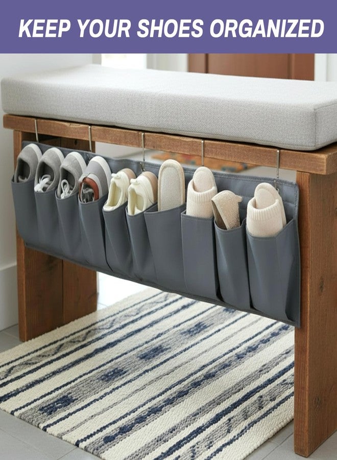 SHENLIU 2 Pcs RV Shoe Pockets 10 Pockets Heavy Hanging Bedside Pocket Shoe Storage Organizer with Sturdy Hooks Storage Pocket Hangs on Bed for Shoes Bottle Toiletry and Tool Accessories - Image 5