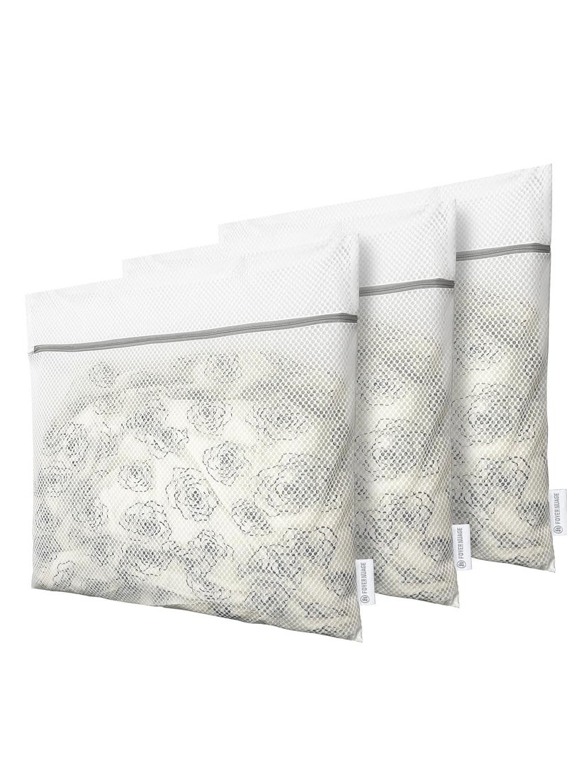 KASTWAVE 3pcs Honeycomb Mesh Laundry Bags for Delicates with Zipper, Travel Storage Organize Bags, Wash Bags for Hosiery, Jacket, Coat, Blanket, Quilt, Sheet, Extra Strong - Image 1