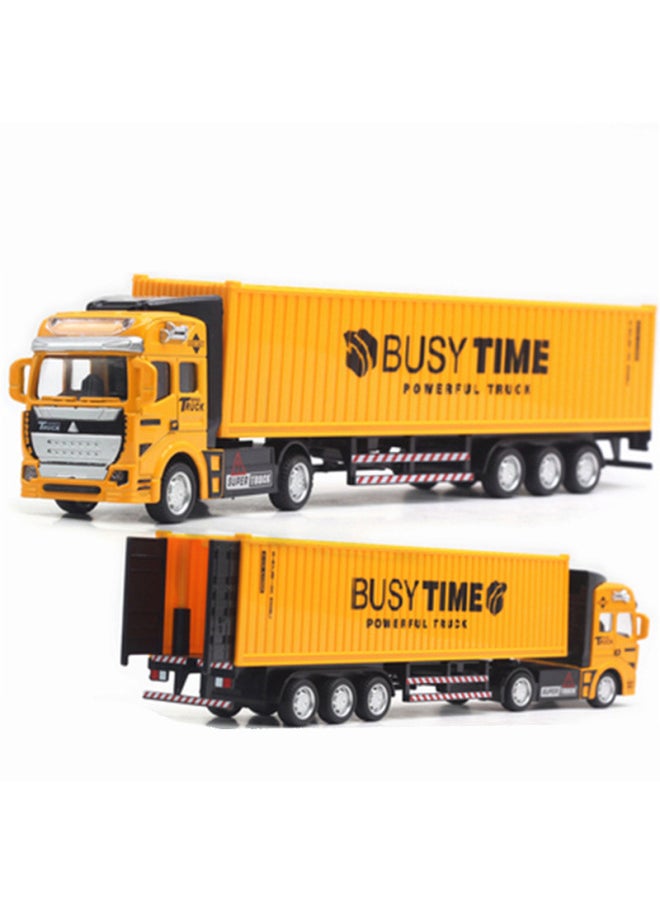 Alloy Container Truck Express Truck Container Transport Tow Bar Truck Model Children's Toys Children's Day Hot-Color:Red Oil Tanker  - Image 3