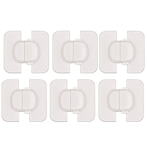 SYGA Child Safety Locks- Refrigerators Fridge,Freezer, Doors, Cabinet, Drawers, Baby Proof Locks Latches Catch Toddler Baby Safety - Set of 6 - Image 1