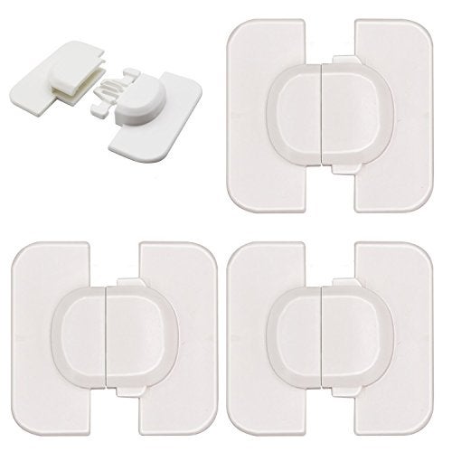 SYGA Child Safety Locks- Refrigerators Fridge,Freezer, Doors, Cabinet, Drawers, Baby Proof Locks Latches Catch Toddler Baby Safety - Set of 6 - Image 3
