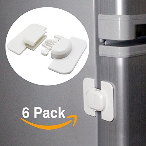 SYGA Child Safety Locks- Refrigerators Fridge,Freezer, Doors, Cabinet, Drawers, Baby Proof Locks Latches Catch Toddler Baby Safety - Set of 6 - Image 2