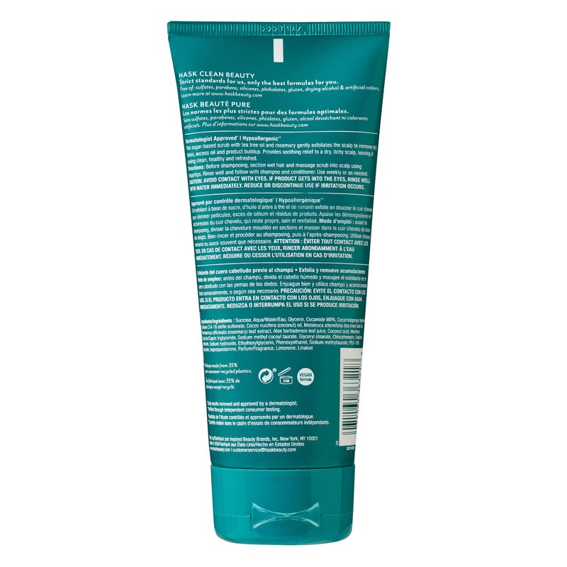 HASK TEA TREE OIL & ROSEMARY Pre-Shampoo Scalp Scrub for All Hair Types, Color Safe, Gluten-Free, Sulfate-Free, Paraben-Free, Cruelty-Free - Pack of 2 - Image 3