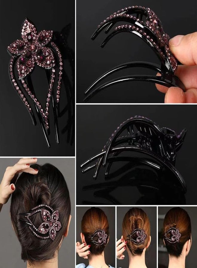 YANWENX 1PCS Heart Flower Rhinestone Hair Clip Duck Bill Barrettes Shiny Decorative Hair Clips Hair Accessories for Women - Image 4