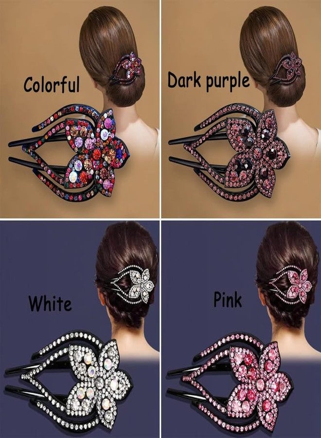 YANWENX 1PCS Heart Flower Rhinestone Hair Clip Duck Bill Barrettes Shiny Decorative Hair Clips Hair Accessories for Women - Image 3