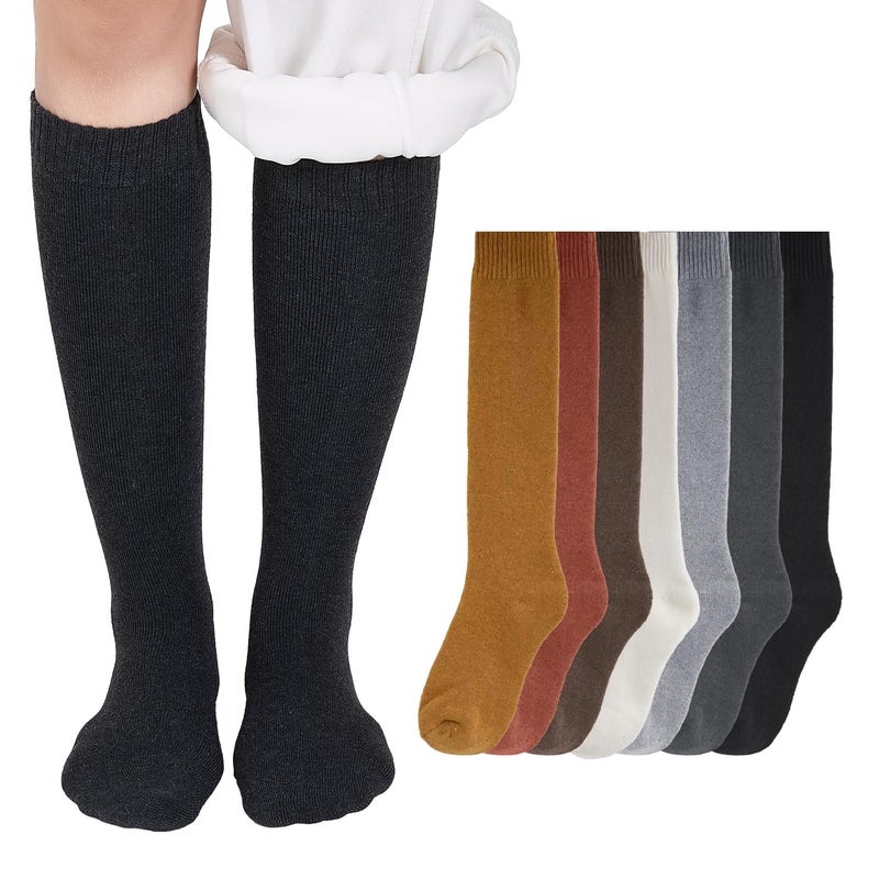 Yookat 7Pairs Warm Knee High Socks Long Winter Sock Boot MidCalf Stocking for Women - Image 1
