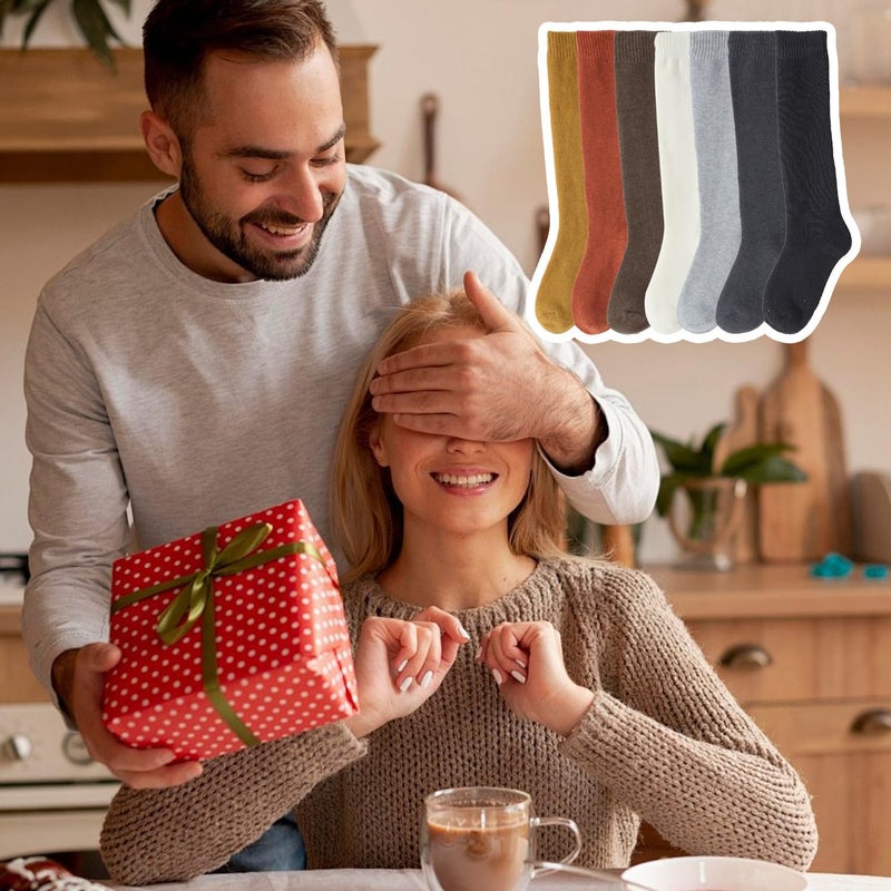 Yookat 7Pairs Warm Knee High Socks Long Winter Sock Boot MidCalf Stocking for Women - Image 3