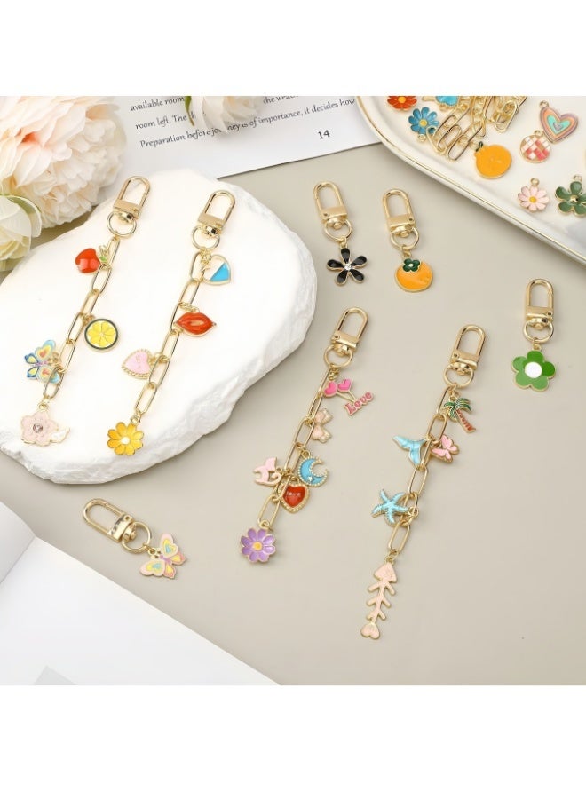 189Pcs Keychain Making Kit, Charm Jewelry Chain Making Crafts Including 60 Charms 12 Keychain Clips Hooks 15 Extender Chains 100 Jump Ring and Jewelry Plier for Crafts Accessories - Image 4