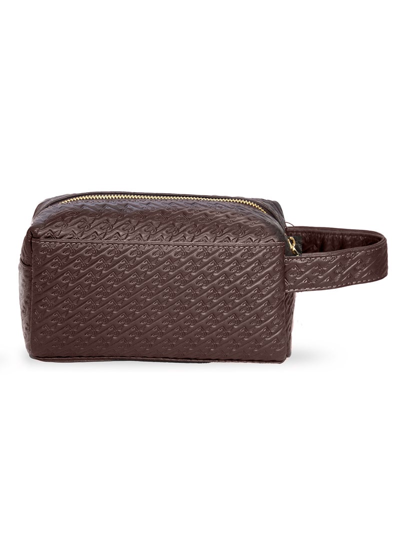 JOVIAL Designer Handbag High Gloss Finish with All Over JOVIAL Pattern Side Handle and Zip Closure - Image 2