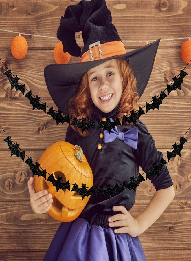 LeeSky Black Bat Garland Halloween Bats Garland Banner, Bat Halloween Banner Decorations for Mantle Haunted Mansion Home Bat Decor - Image 3
