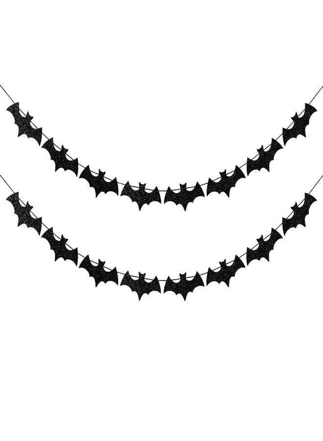 LeeSky Black Bat Garland Halloween Bats Garland Banner, Bat Halloween Banner Decorations for Mantle Haunted Mansion Home Bat Decor - Image 1