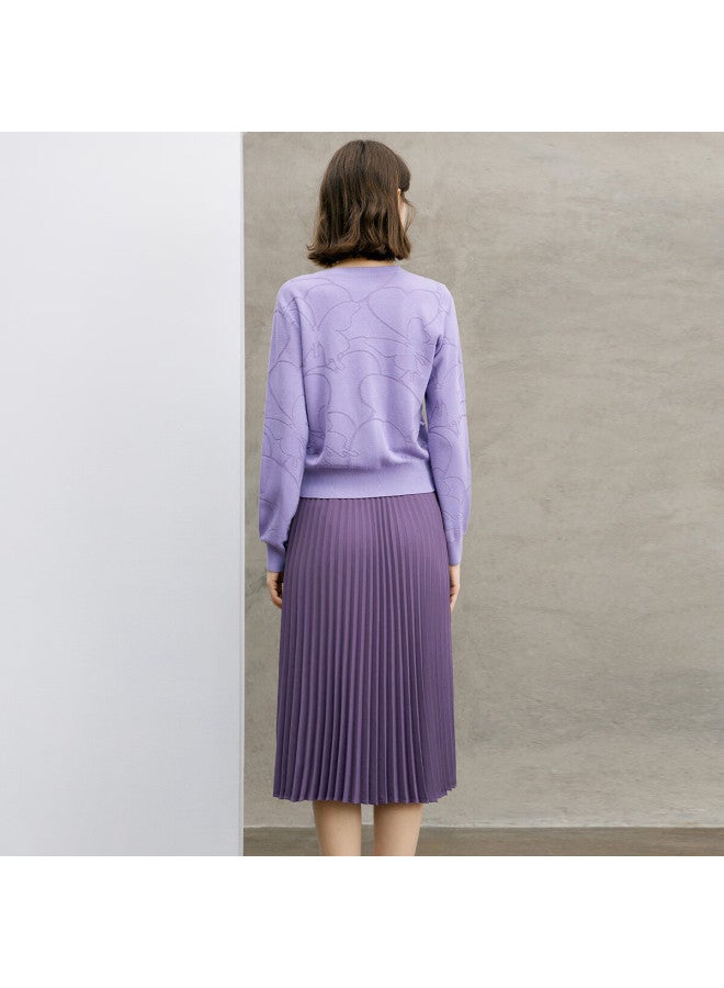 Yanyee Elegant Fashion Knit Top Women Spring V-neck Short Cardigan Jacket Purple Xxl/44 - Image 2