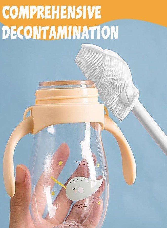 Tyagy Silicone Bottle Cleaning Brush Scrubber, Long Handle, Foldable, Soft Bristles for Cups, Baby Bottles, Thermoses (Pack of 4 Pcs) - Image 3