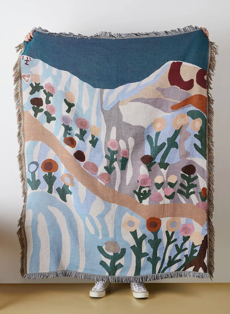 AURORA Abstract Garden Printed Blanket