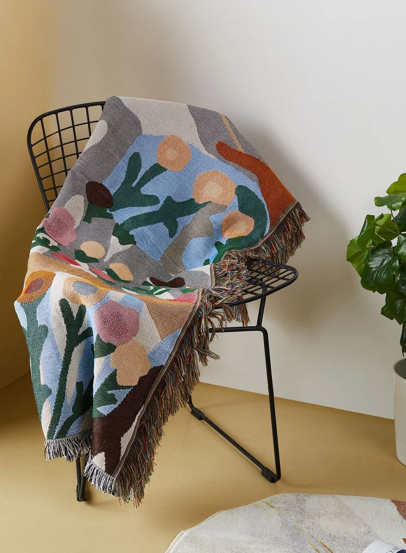 AURORA Abstract Garden Printed Blanket