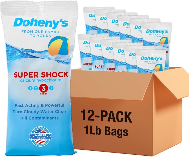 Dohenys Super Pool Shock 12 x 1 Lb Bags - Image 1