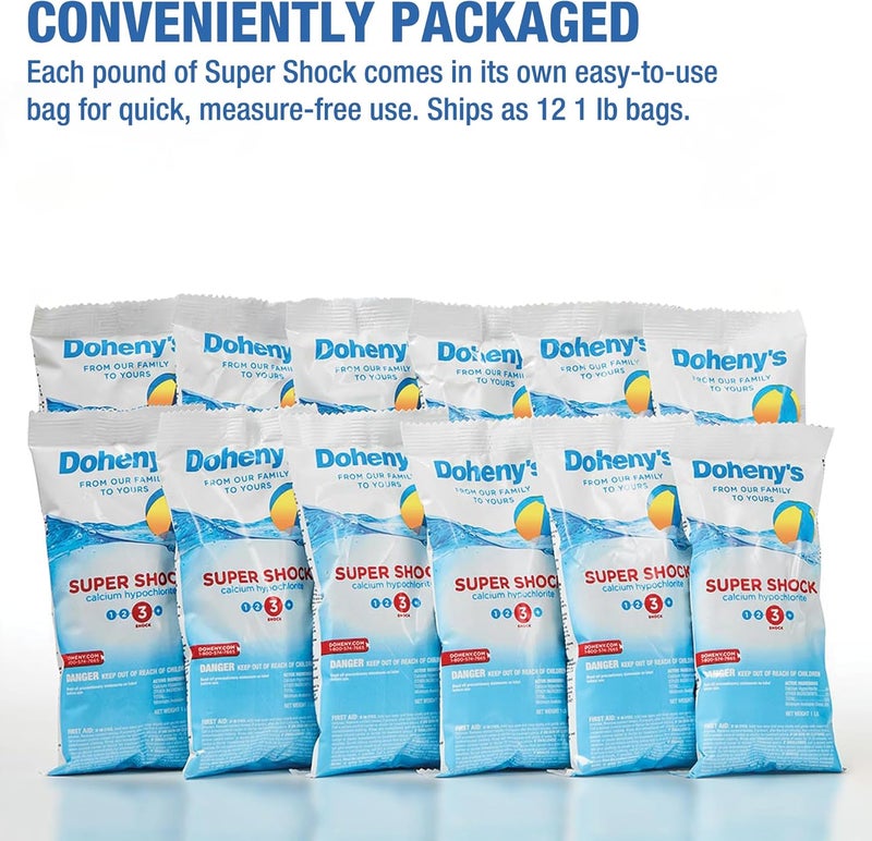 Dohenys Super Pool Shock 12 x 1 Lb Bags - Image 5
