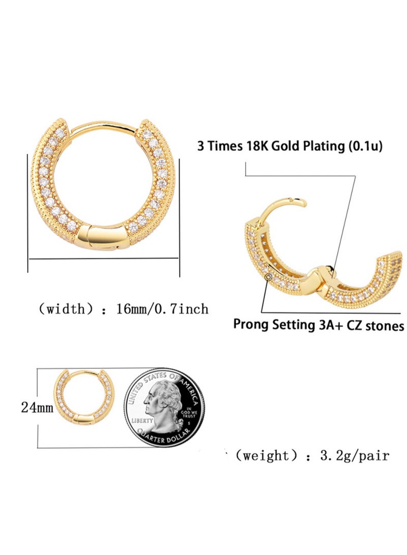 European And American Hip-Hop Style Men And Women Full Of Zircon Bling Men And Women Hip-Hop Trend Earrings Diamond Earrings Good Hiphop (Black Black Diamond) - Image 2