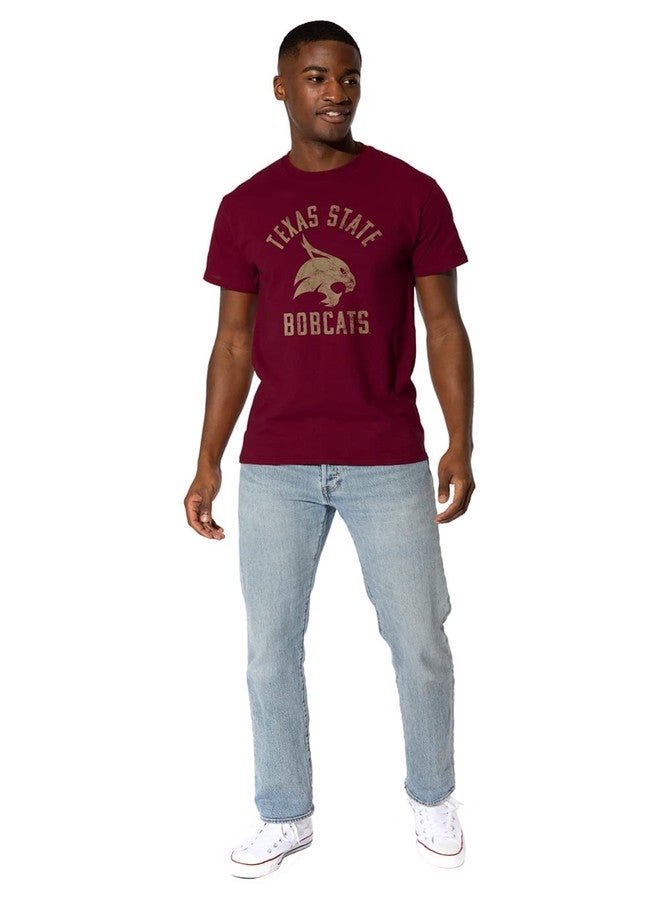 LOGOVISION Texas State University Official Large Logo Short Sleeve Mens Cotton T-Shirt,Maroon, X-Large - Image 4
