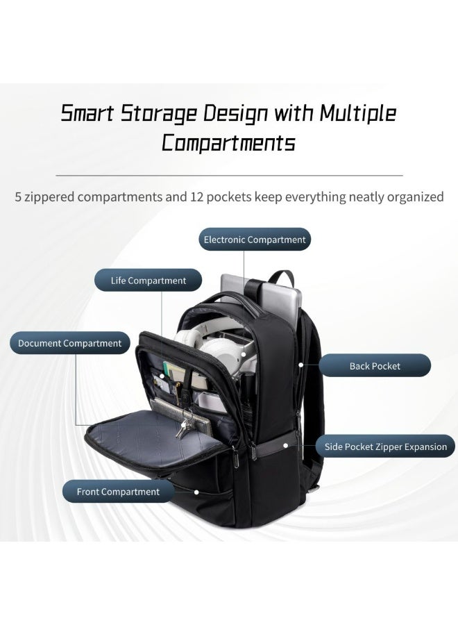 أركتيك هانتر حقيبة ظهر Arctic Hunter للأعمال للرجال والنساء مصنوعة من النايلون بسعة 25 لترًا ومقاومة للماء وجيوب متعددة وحجرة كمبيوتر محمول مقاس 15.6 بوصة مضادة للسرقة للمكتب والسفر والجامعة - Image 2