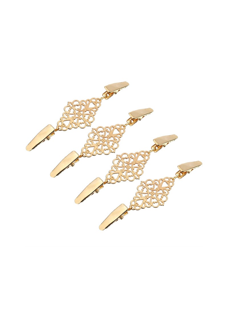 SYOSI Sweater Clips, 4 Pieces Vintage Sweater Shawl Cardigan Clips, Women's Dress Clips Back Cinch, Girl's Shirt Brooches Waist Cincher Clip - Image 1