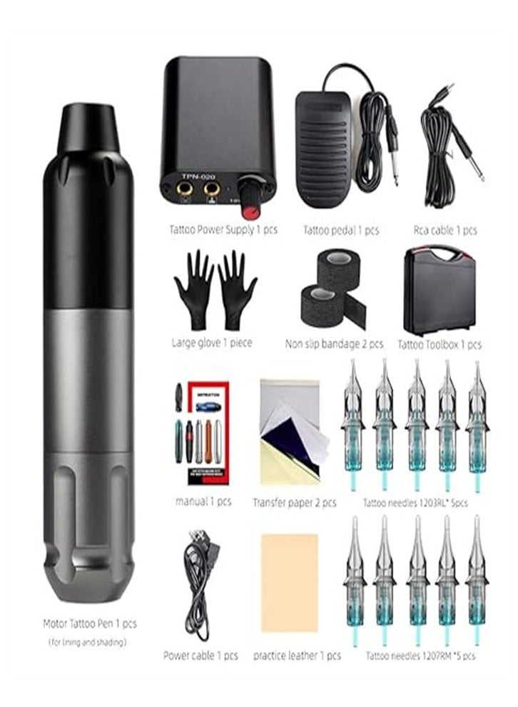 Tattoo Machine Kit, Professional Rotary Tattoo Pen Set, 21 Pieces for Beginner Tattoo Artists - Image 2