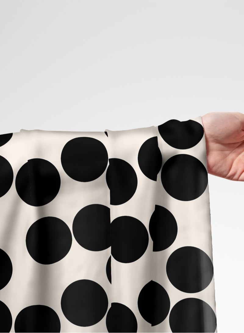 Vellato Al Lail Aramny Silk Fabric By The Yard Black White Polka Dots Jalabiya Makhweer Dressmaking 58 Inches Width - Image 1