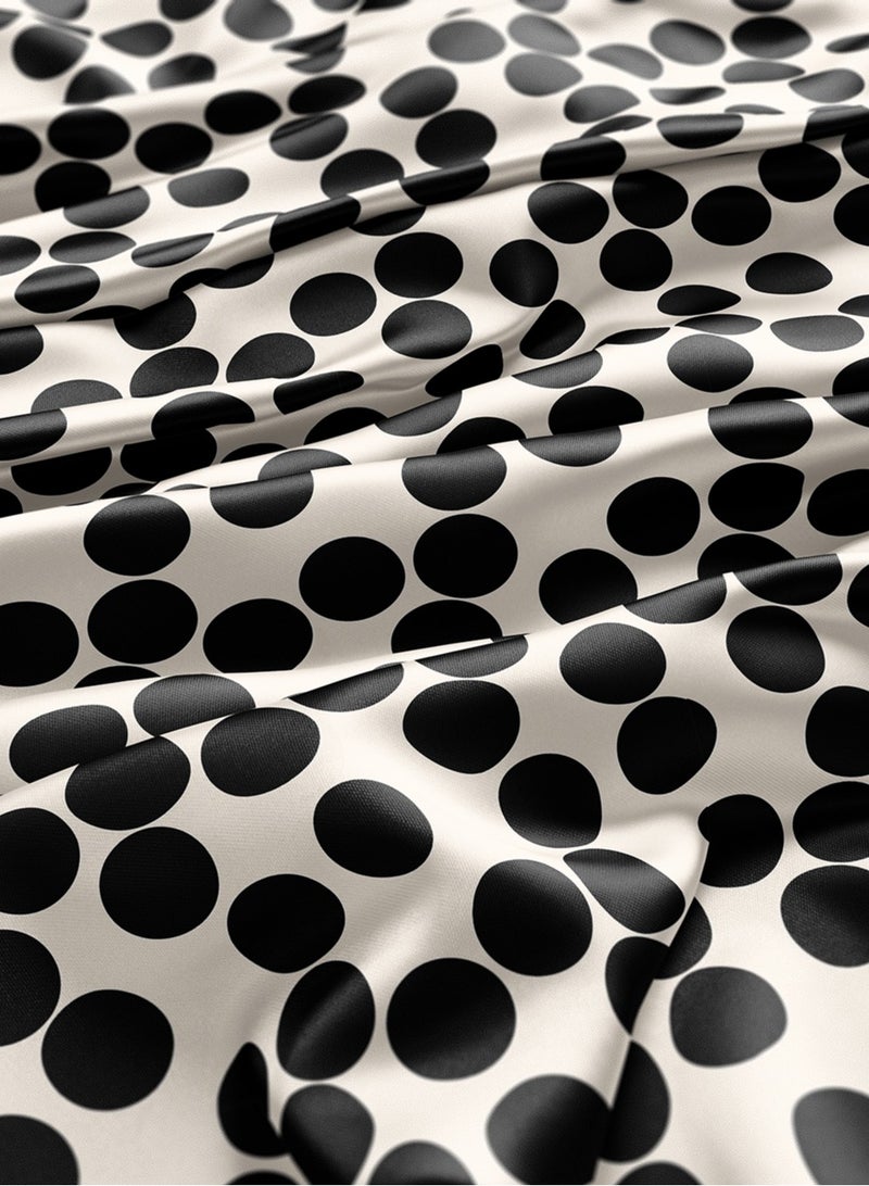 Vellato Al Lail Aramny Silk Fabric By The Yard Black White Polka Dots Jalabiya Makhweer Dressmaking 58 Inches Width - Image 3
