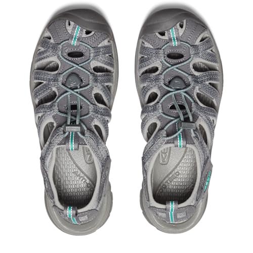 KEEN Women's Whisper Closed Toe Sport Sandals, Medium Grey/Peacock Green, 10 US - Image 5