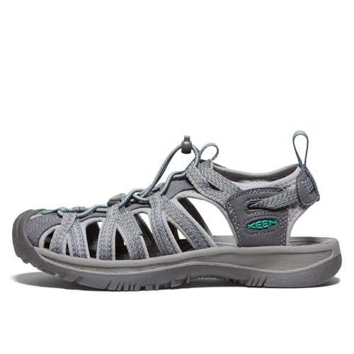 KEEN Women's Whisper Closed Toe Sport Sandals, Medium Grey/Peacock Green, 10 US - Image 3