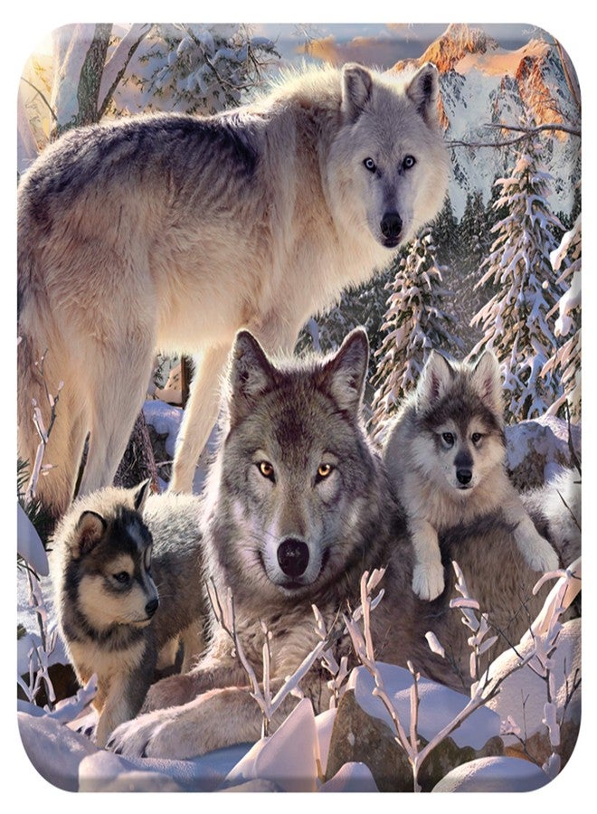 3D LiveLife Cork Coaster - Winter Wolves from Deluxebase. Drinks Coaster with Lenticular 3D Animal Image. Non-Slip Protective Table Drink Mat for Home Decor and Decorative Accessories. - Image 1