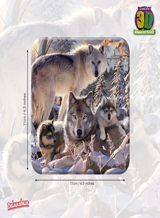 3D LiveLife Cork Coaster - Winter Wolves from Deluxebase. Drinks Coaster with Lenticular 3D Animal Image. Non-Slip Protective Table Drink Mat for Home Decor and Decorative Accessories. - Image 2