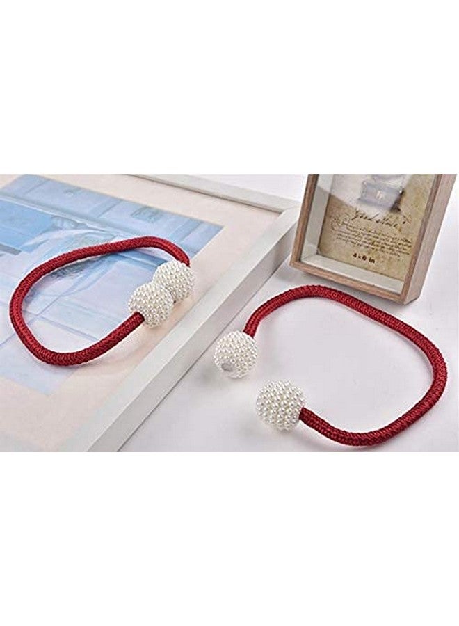 Home-Cloud رباط ستائر مغناطيسي HomeCloud - حبل زخرفي لستائر النوافذ باللون الماروني (1 زوج 2 قطعة) - Image 1