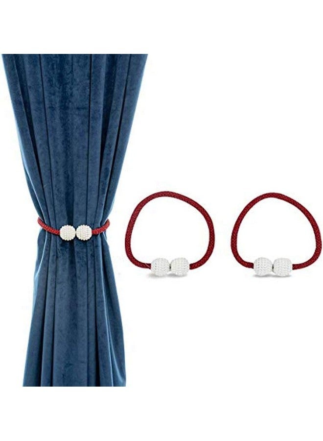 Home-Cloud رباط ستائر مغناطيسي HomeCloud - حبل زخرفي لستائر النوافذ باللون الماروني (1 زوج 2 قطعة) - Image 5