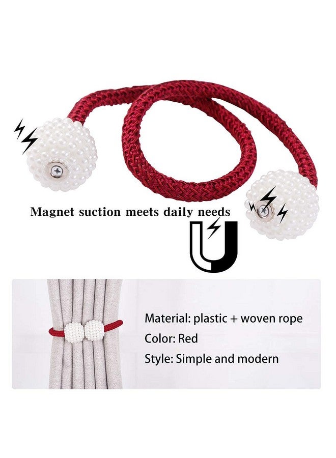 Home-Cloud رباط ستائر مغناطيسي HomeCloud - حبل زخرفي لستائر النوافذ باللون الماروني (1 زوج 2 قطعة) - Image 4