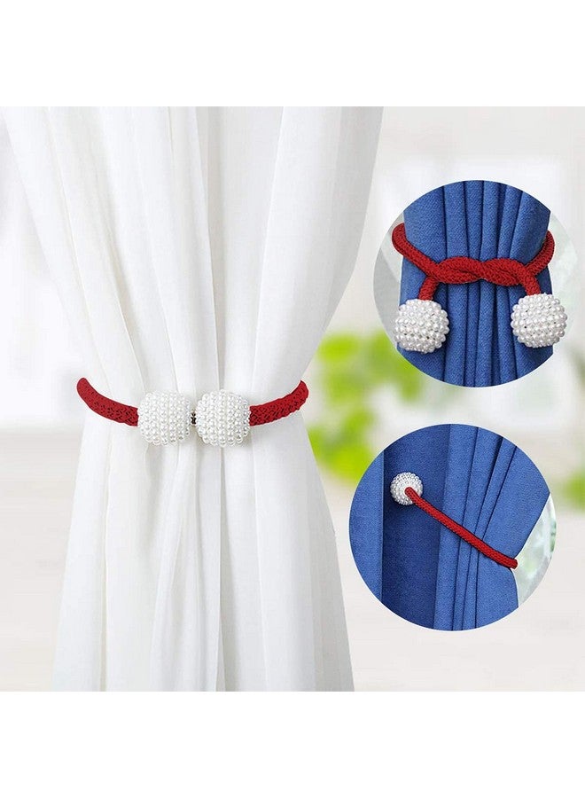 Home-Cloud رباط ستائر مغناطيسي HomeCloud - حبل زخرفي لستائر النوافذ باللون الماروني (1 زوج 2 قطعة) - Image 2