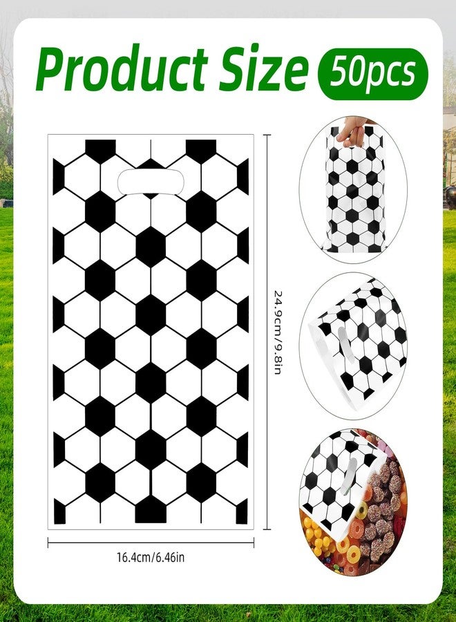 Pretwad Soccer Gift Bags, 30 Pcs Plastic Soccer Goodie Goody Snack Candy Treat Bags Soccers Present Party Bag, Plastic Soccers Theme Party Goodie Bag - Team Snacks Sports Events Partys Decorations Supplies - Image 2