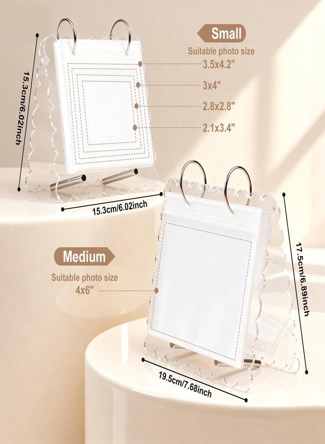 Mlatnod Flip Ultrasound Photo Album with Stand, Refillable Flip-Through Display for 3x4 Pictures, Acrylic Scalloped Cover, Pregnancy Gift for New Parents (Small) - Image 5