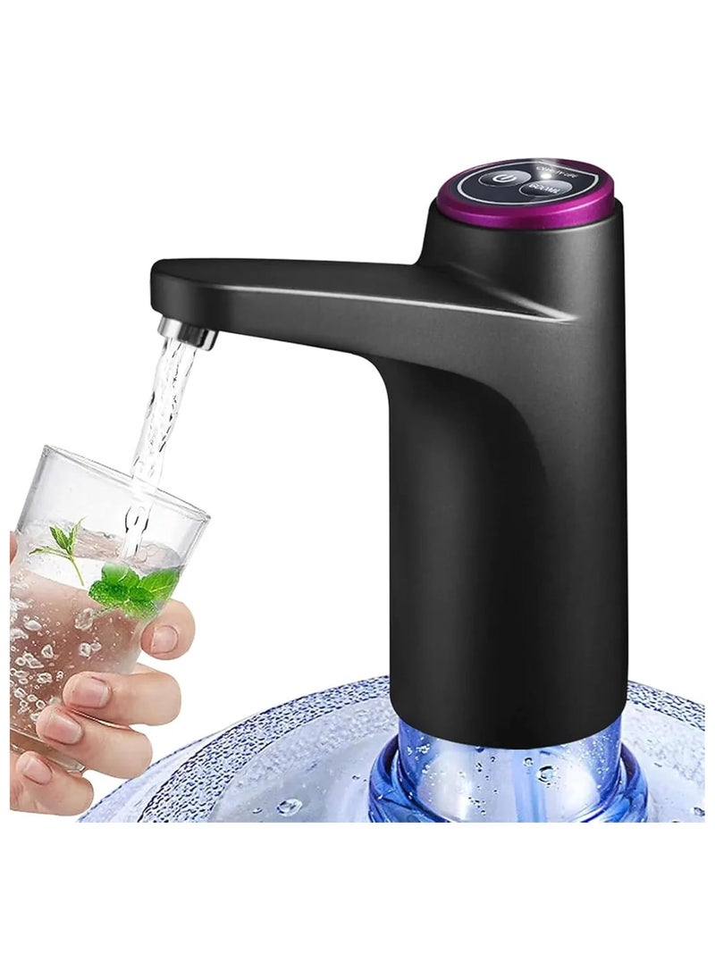 Casa Bella The Brand Rechargeable Mini Water Dispenser Portable and Light-Weight Pump with Easy Press Mechanism, Water Dispenser, USB Charging, Automatic Drinking Water Dispenser Pump, Portable Electric Water Dispenser for 2-5 Gallon Bottle Black | White  - Image 1