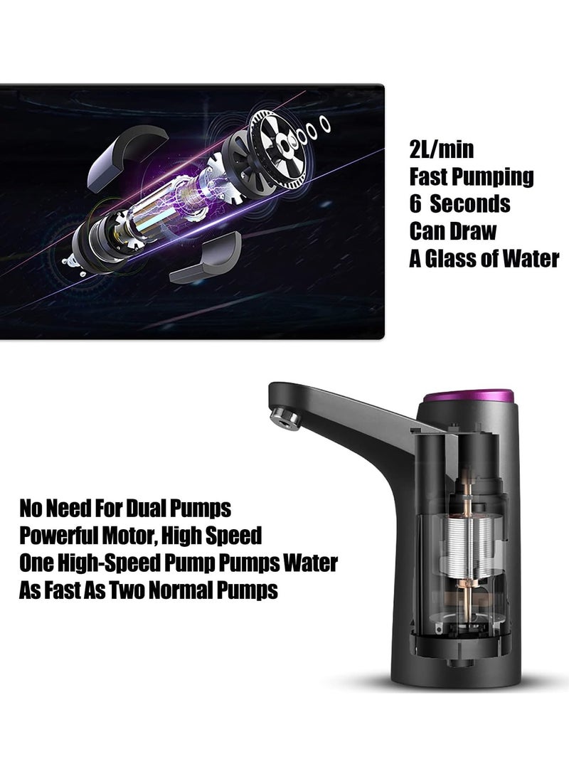 Casa Bella The Brand Rechargeable Mini Water Dispenser Portable and Light-Weight Pump with Easy Press Mechanism, Water Dispenser, USB Charging, Automatic Drinking Water Dispenser Pump, Portable Electric Water Dispenser for 2-5 Gallon Bottle Black - Image 4