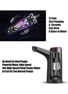 Casa Bella The Brand Rechargeable Mini Water Dispenser Portable and Light-Weight Pump with Easy Press Mechanism, Water Dispenser, USB Charging, Automatic Drinking Water Dispenser Pump, Portable Electric Water Dispenser for 2-5 Gallon Bottle Black or White  - Image 3