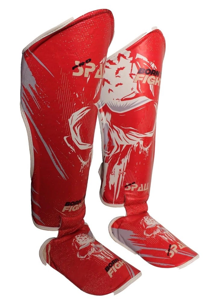 Spall Shin In Step Guard Born to fight Kickboxing Protective Leg shin Kick Pads Instep Guard Sparring  - Image 2