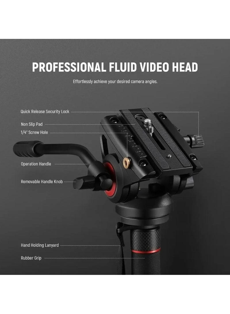 NEEWER Aluminum Alloy Monopod with Fluid Head | Professional Video Shooting & Photography Support | Lightweight, Extendable, Portable - Image 4
