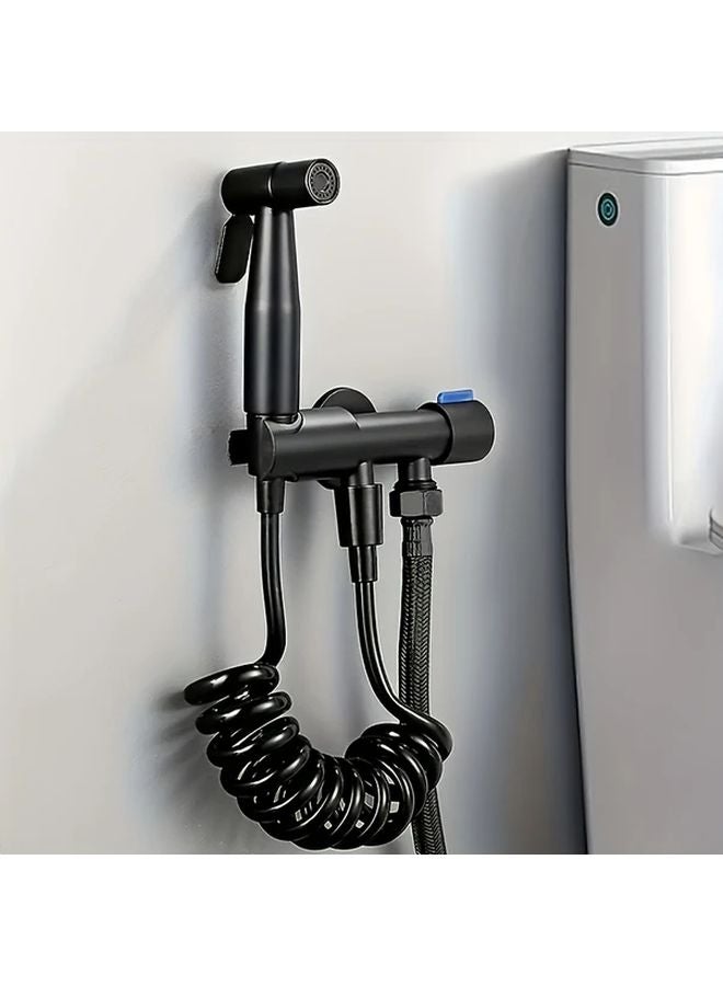 Black Stainless Steel Toilet Spray Gun Bidet Kit Wall Mounted Non Electric - Image 1