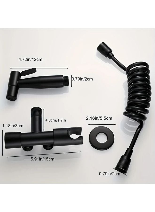 Black Stainless Steel Toilet Spray Gun Bidet Kit Wall Mounted Non Electric - Image 4