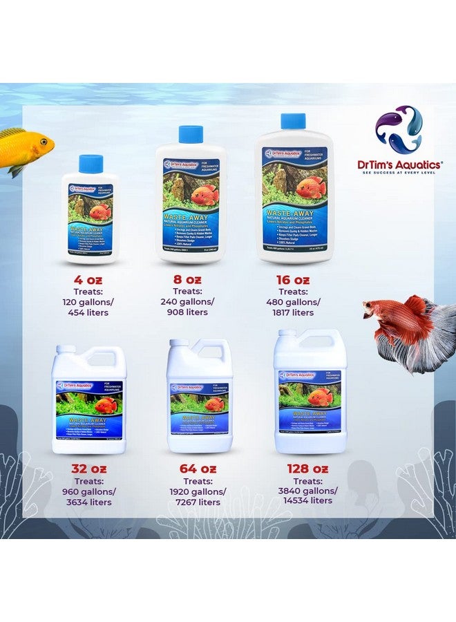 DrTim's Aquatics Freshwater WasteAway  Natural Fish Tank & Aquarium Waste Management Solution For Dissolving Cleaning Organic Sludge  4 Oz. Treats 120 Gal. - Image 5