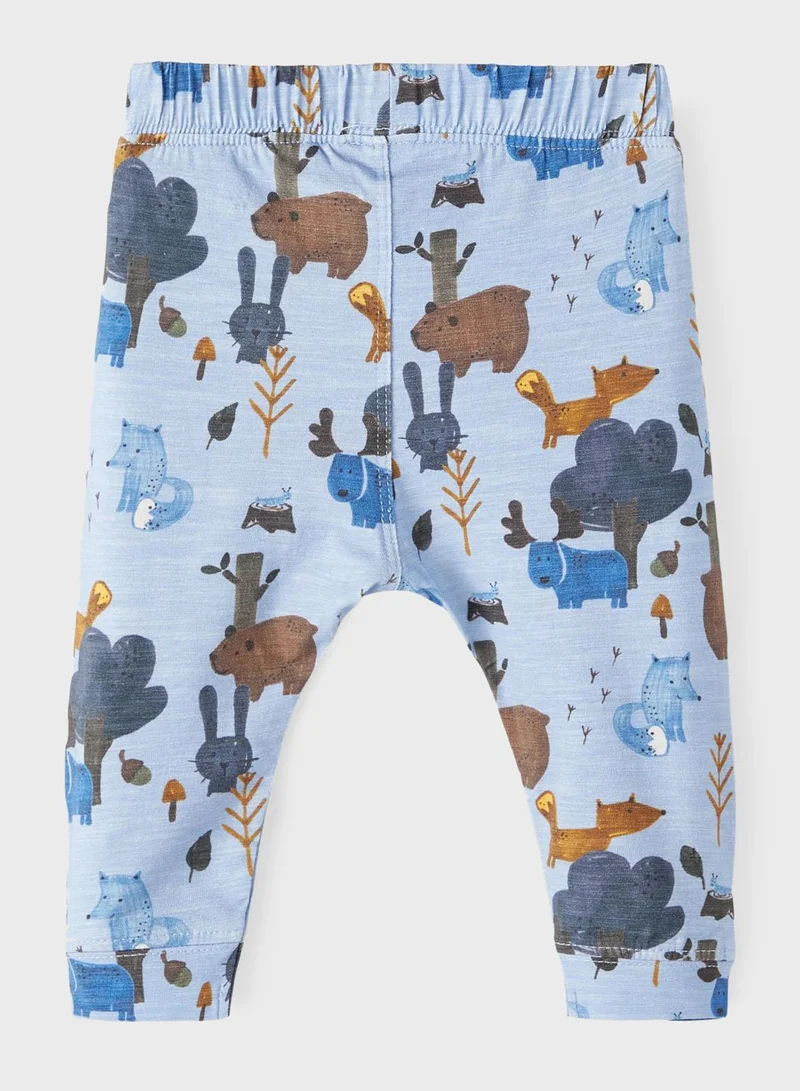 NAME IT Infant Animals Print T-Shirt & Sweatpants Set
