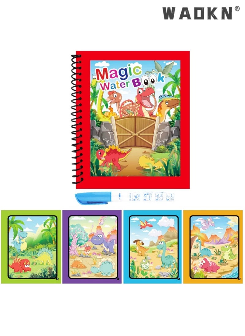 WAOKN Magical Water Coloring Book, Kids Magic Painting Books with Water Reusable Drawing Book for Toddler Cartoon Animals,Alphabet Magic Coloring Book for Children Gifts,Doodle Game Toys Gift (8 Pack)  - Image 5